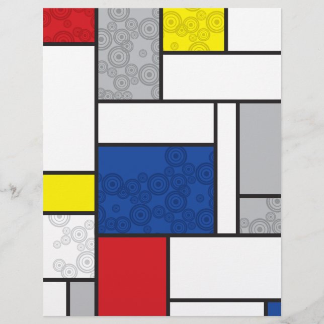 Círculos Retro Mondrian Minimalista Arte Mod De St (Frente)