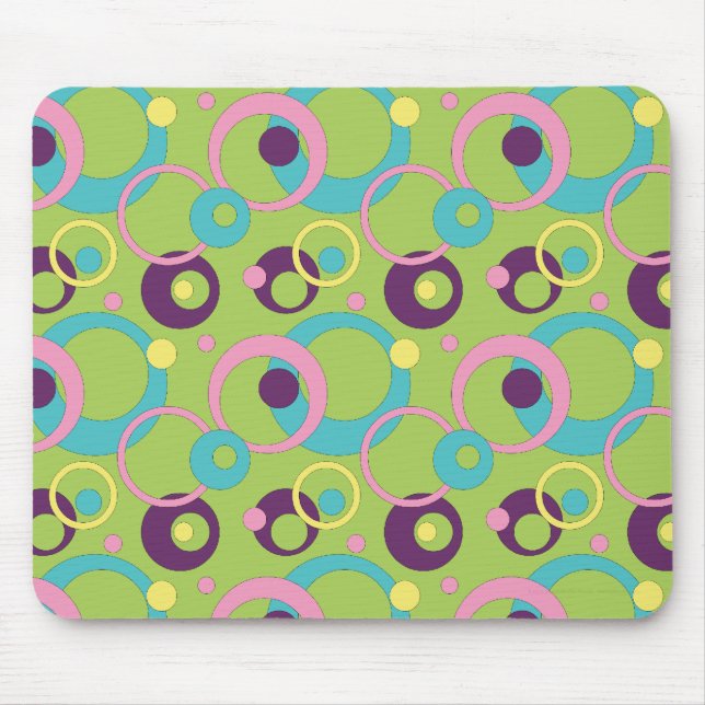 Círculos Verdes Funky Mousepad (Frente)