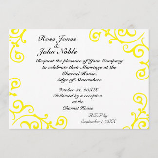 Cirrus Ivory (Amarelo) Convite De Casamento