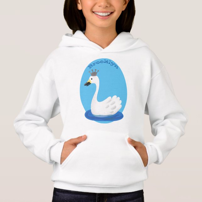 Cisne branco bonito com desenho animado (Frente)