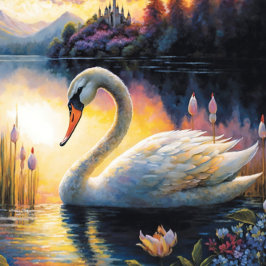 Cisne Cênico no lago Quebra-cabeça do serra