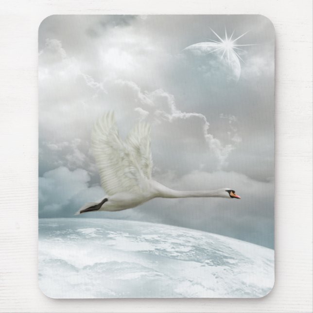 Cisne Elegante em Mousepad de Voo (Frente)