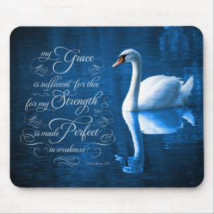 Cisne muda Mousepad do verso da bíblia da