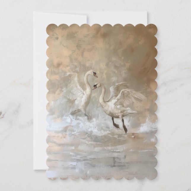 Cisnes - Convite tamanho: 12,7 cm x 17,8 cm (Frente)