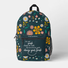 Citação Bonito Floral Inspiradora Amarela Verde