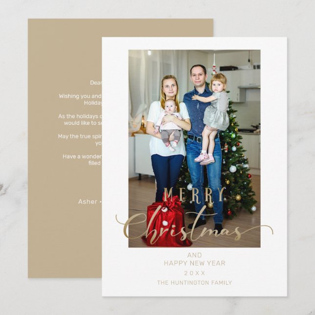 Citação Clássica de Natal com Foto em Letra Script (Frente/Verso)