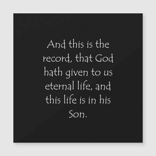 Citação das escrituras 1 John 5 11 (Frente)