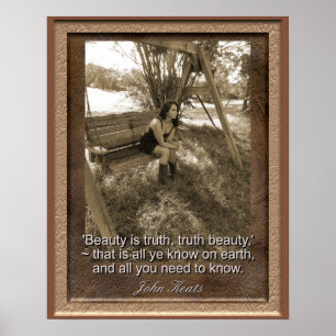 Citação de John Keats - Impressão de Arte - Beleza