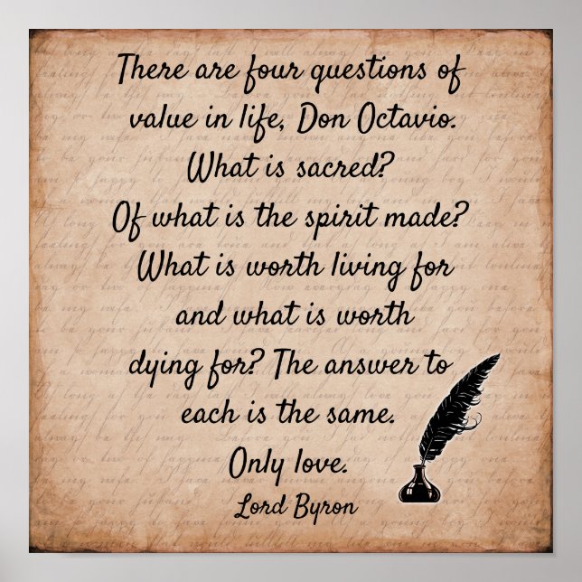 Citação de Lord Byron **12 x12 Art impressão (Frente)