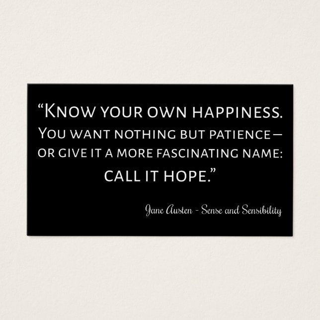 Citação De Senso E Sensibilidade (Frente)