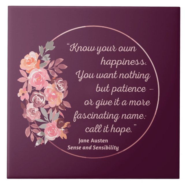 Citação De Senso E Sensibilidade I - Estilo Bonito (Frente)