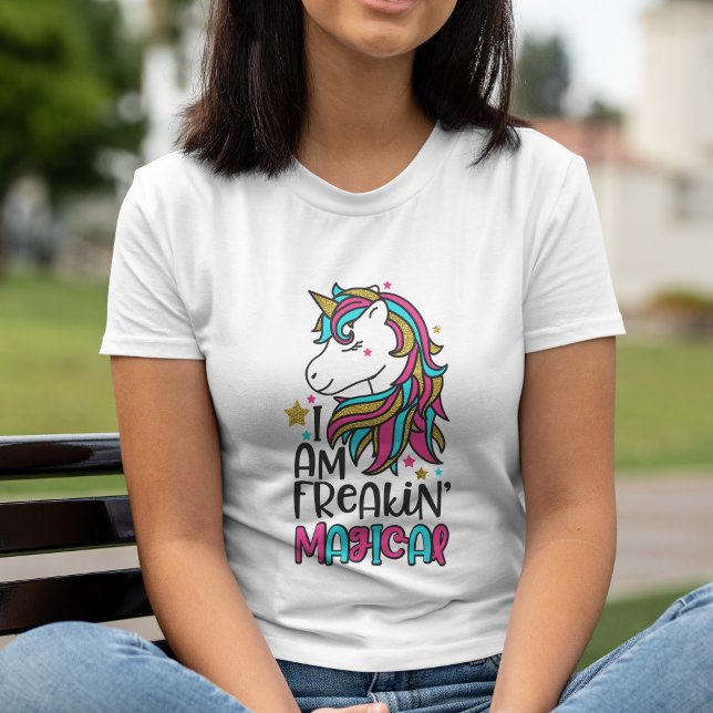 Citação de Unicórnio Magnético (Magical Unicorn Quote Tri-Blend Shirt)