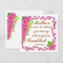 Citação dia de as mães de Emily Dickinson Card