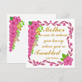 Citação dia de as mães de Emily Dickinson Card