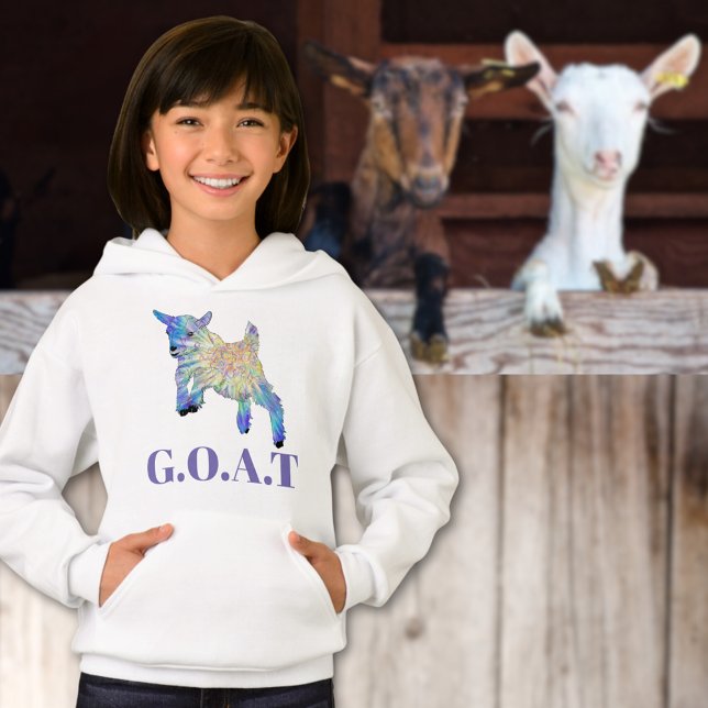 Citação do G.O.A.T Bebê Bode Fofinho Arte de Anima (G.O.A.T greatest of all time quote cute jumping baby goat colorful animal art T-shirt )