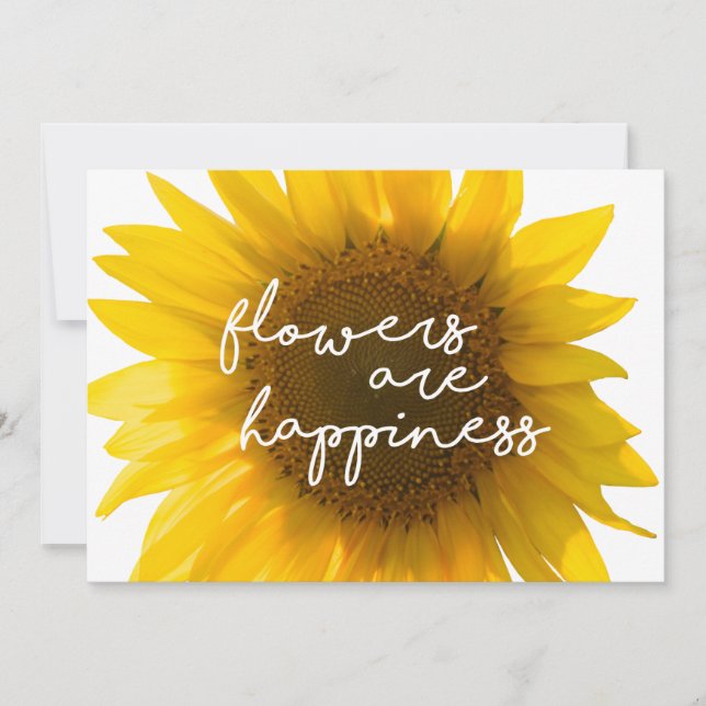 Citação do girassol "flores são felicidade" (Frente)