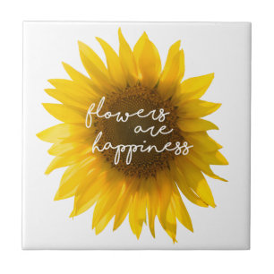 Citação do girassol "flores são felicidade"