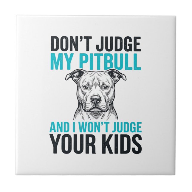 Citação engraçada do Pitbull, desenho de cachorro  (Frente)