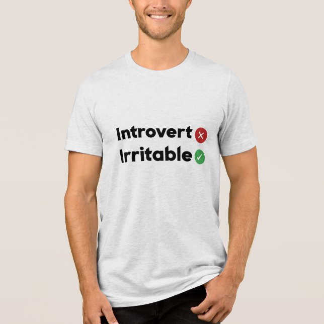 citação engraçada Introduvert , Irritable (Frente)