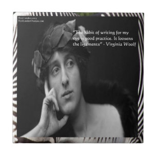 Citação Escrevendo de Virginia Woolf W/Zebra Str