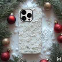 Citação Floral Personalizada Azul Bordada