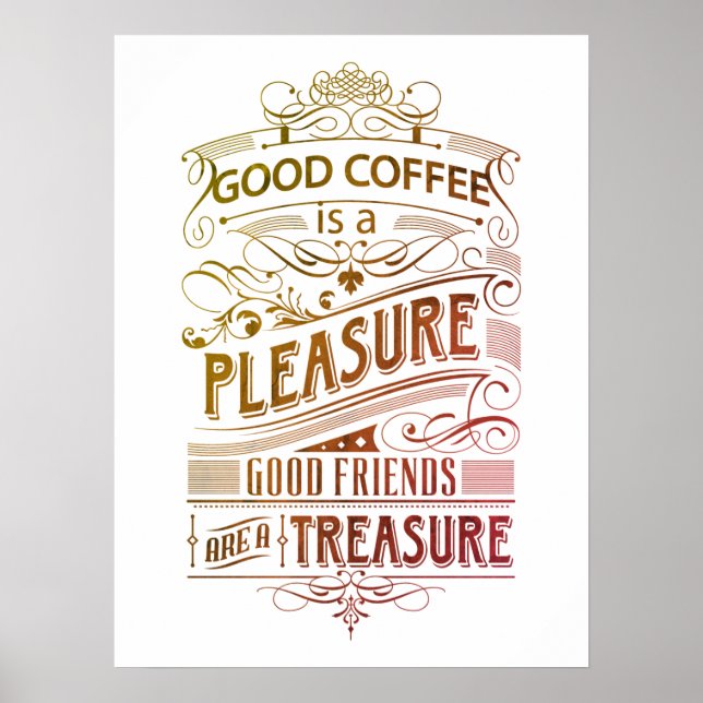 Citação Fofa para Poster de Amantes de Café (Frente)