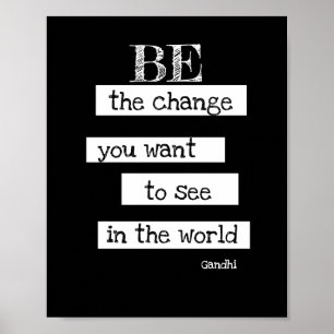 citação inspiradora do Gandhi poster chic moderno