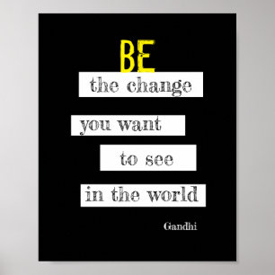 citação inspiradora do Gandhi poster chic moderno