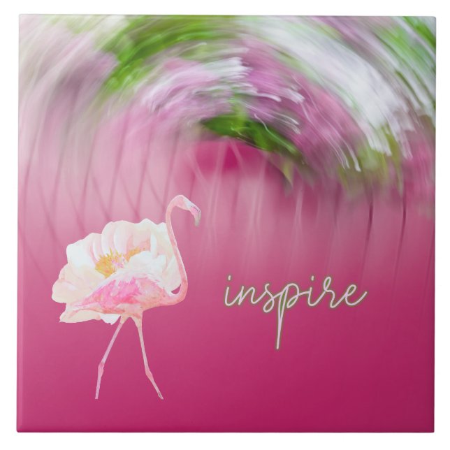Citação Inspiradora Flamingo Cor-de-rosa (Frente)