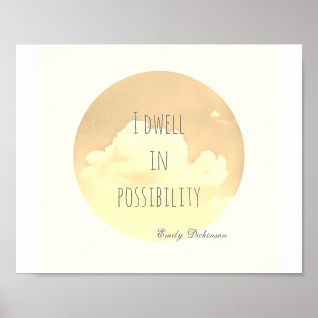 citação inspiradora poster Emily Dickinson (Frente)