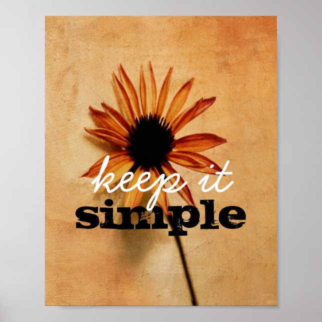 citação inspiradora poster manter uma flor simples (Frente)