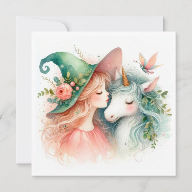 Citação Magica de Arte do Unicórnio Fantasy (Frente)