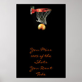 Citação Motivacional Basquete Poster de Porta