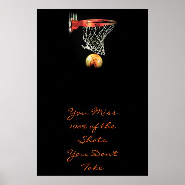 Citação Motivacional Basquete Poster de Porta (Frente)