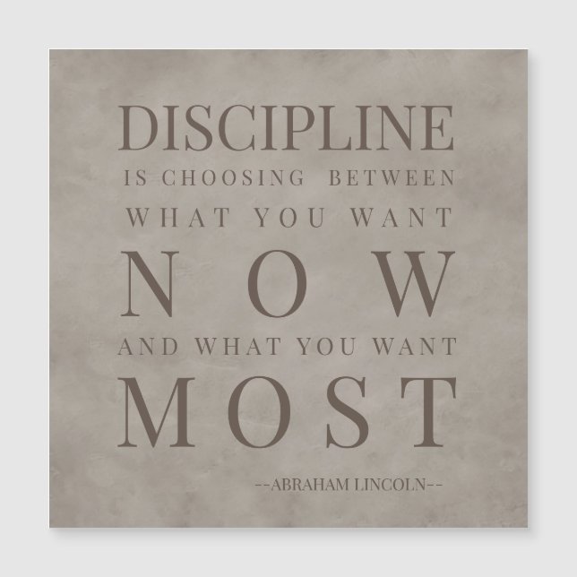 Citação Motivacional de Disciplina Marrom (Frente)