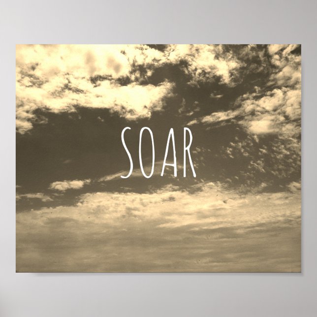 citação motivacional poster céu e nuvens (Frente)