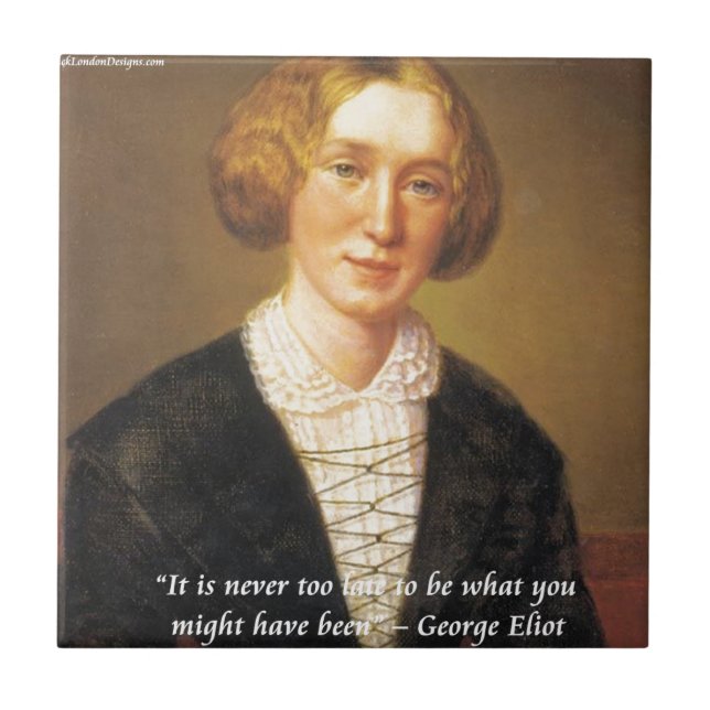 Citação "Nunca é Tarde" de George Eliot (Frente)