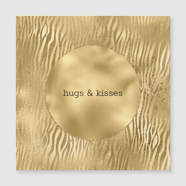 citação personalizada do Glitz Zebra Dourada (Frente)