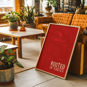 Citação religiosa cristã-enraizada vermelha Poster