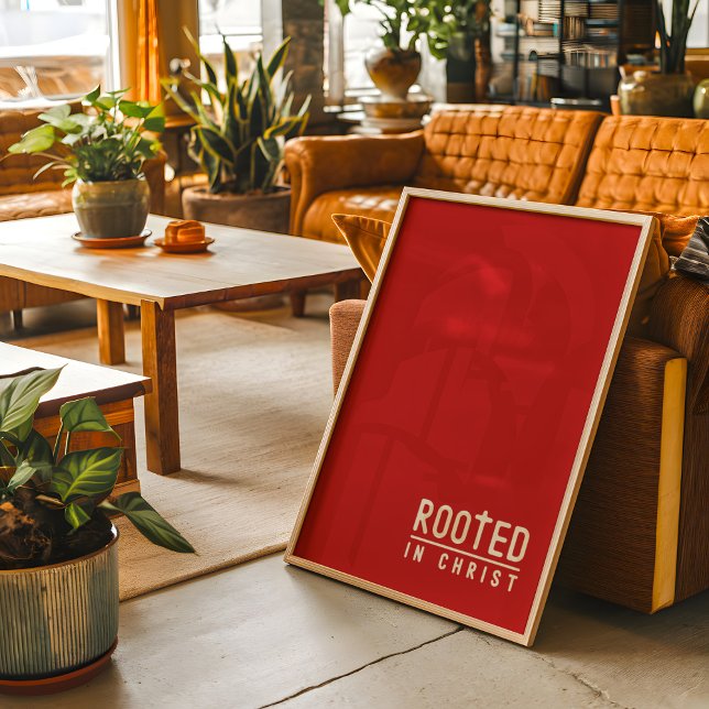 Citação religiosa cristã-enraizada vermelha Poster (Criador carregado)