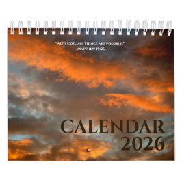 Citações Cristãs Fotos do Calendário Moderno 2026