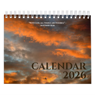 Citações Cristãs Fotos do Calendário Moderno 2026