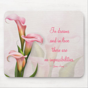 Citações customizáveis Mousepad do rosa do lír