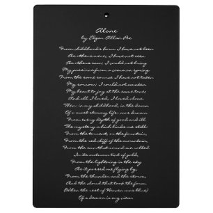 Citações da prancheta de Edgar Allan Poe & poema