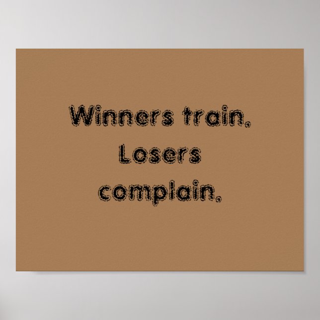 Citações de Motivação GYM E Poster de Castanho Cla (Frente)