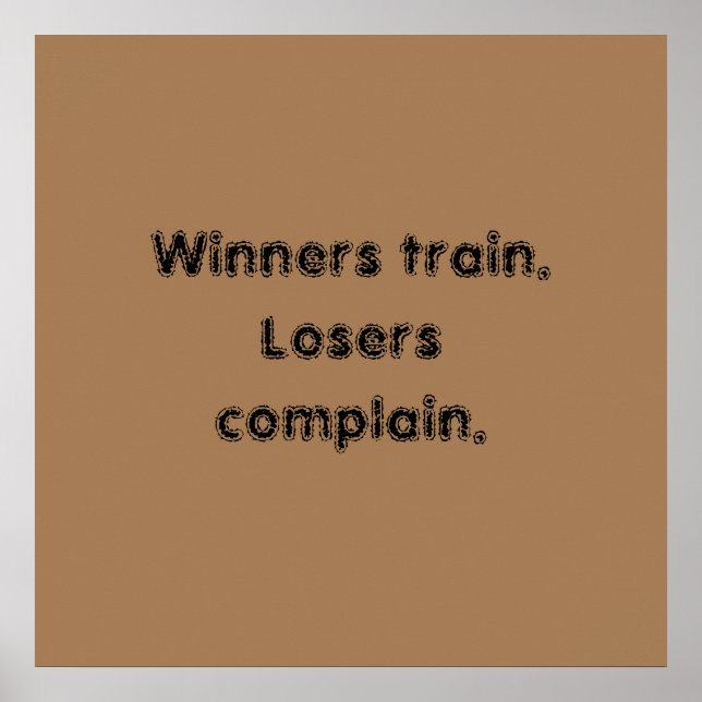 Citações de Motivação GYM E Poster de Castanho Cla (Frente)