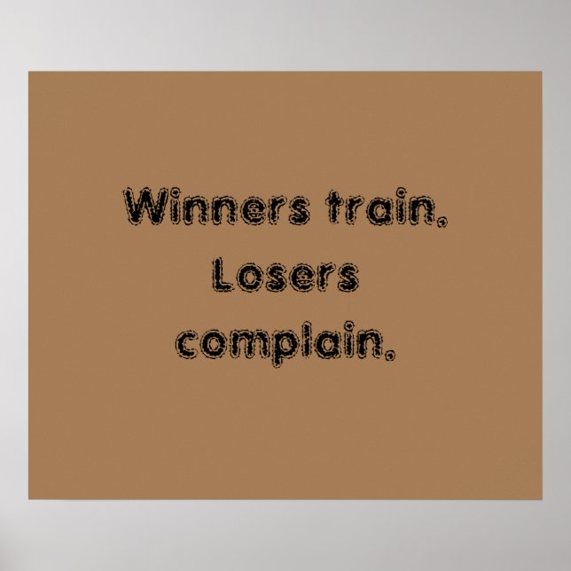 Citações de Motivação GYM E Poster de Castanho Cla (Frente)