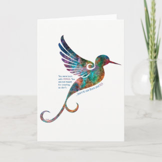 Citações de Rumi com cartão do colibri