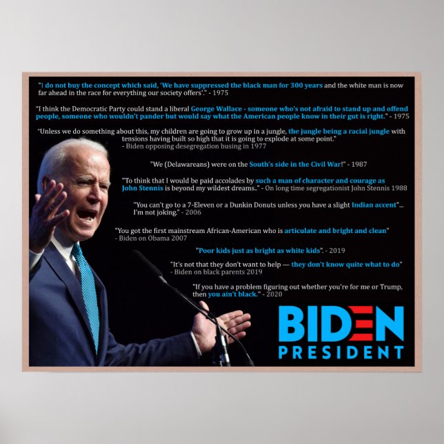 Citações do Biden 2020 no Race Poster (Frente)