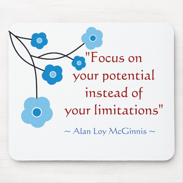 Citações inspiradores inspiradas Mousepad (Frente)